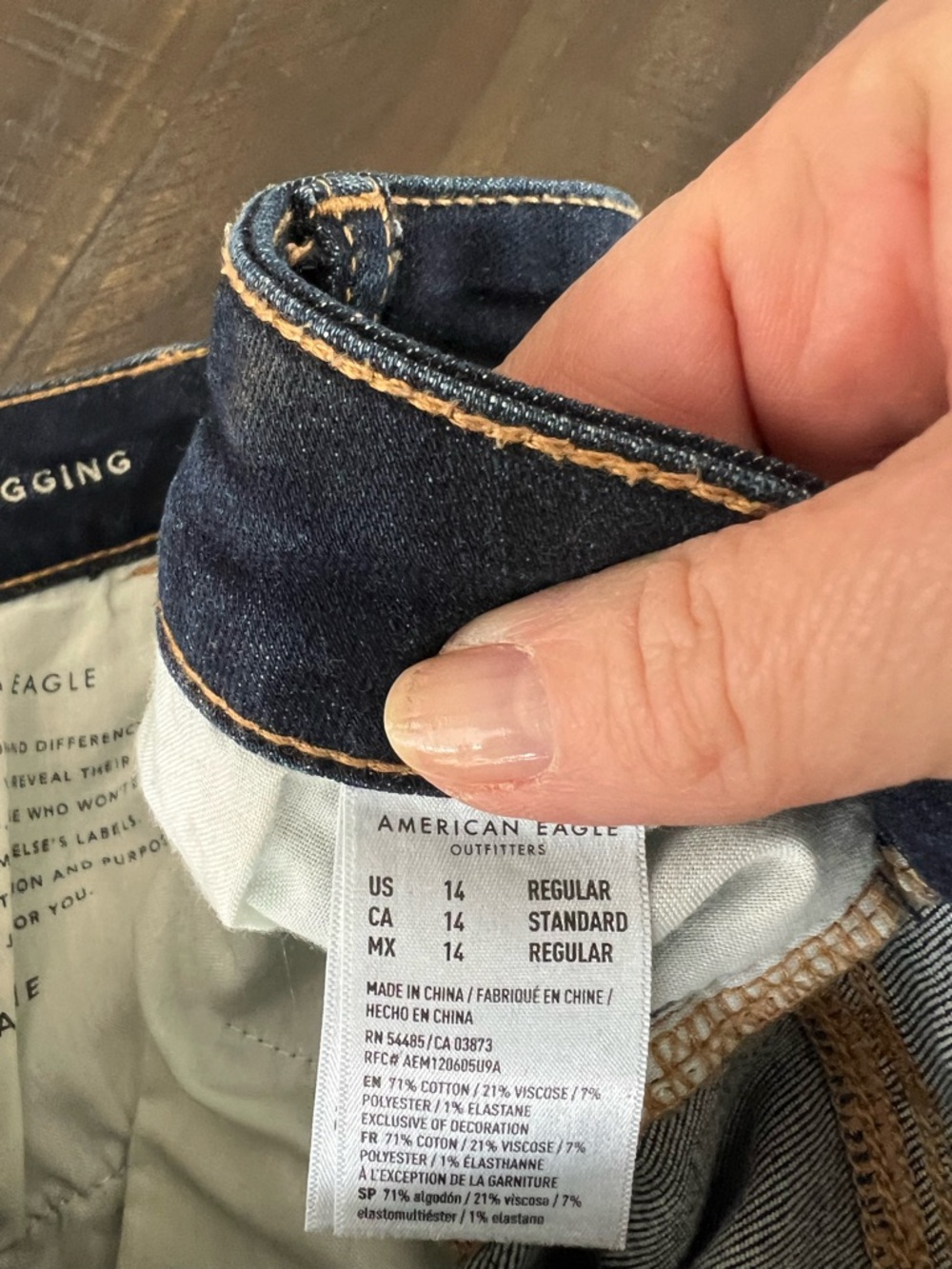 Women’s A E  JEANS- Stretch sz 14/32  Dark Blue Stretch Denim Jeans - jegging - Picture 7 of 16
